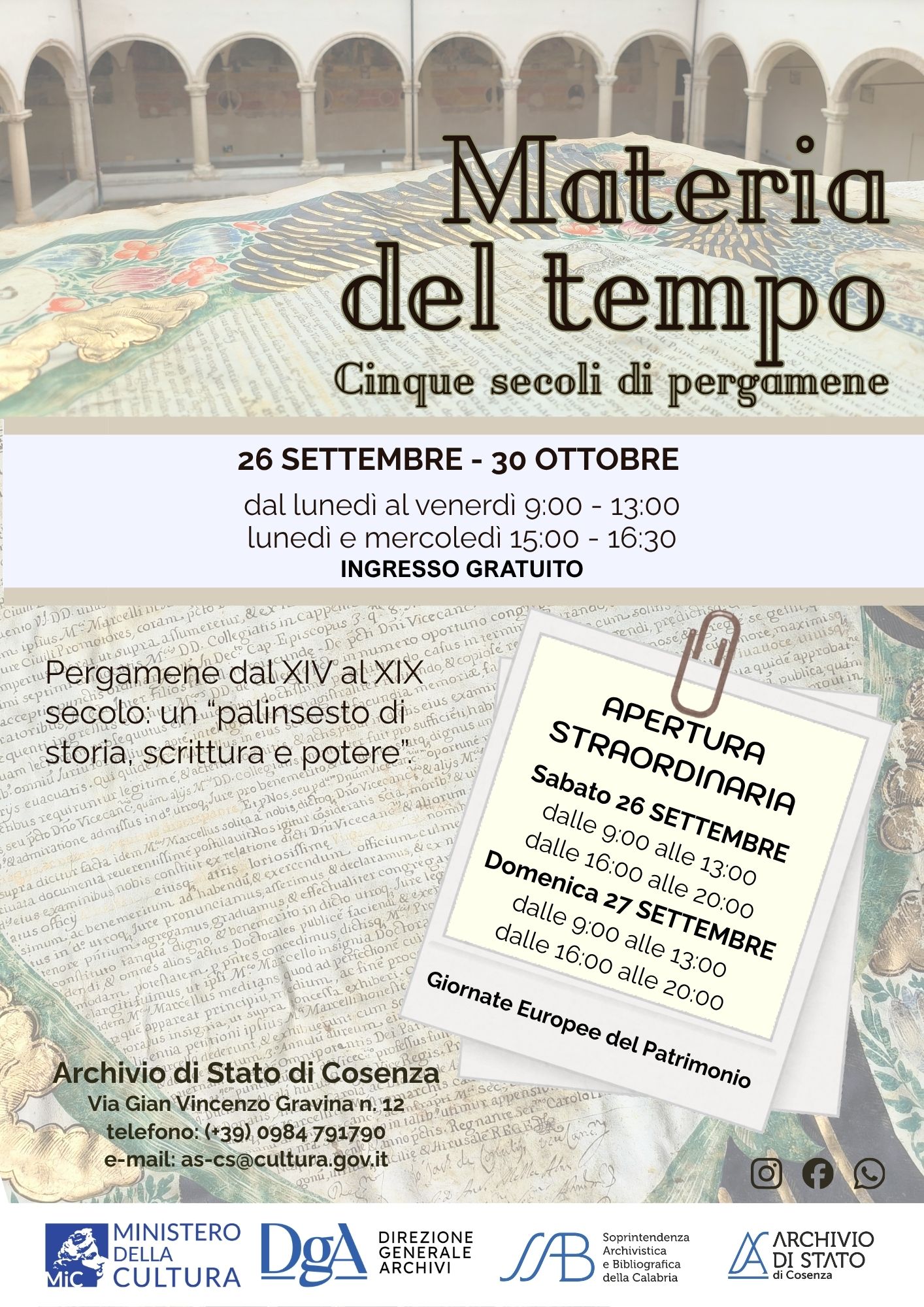 Materia del tempo. Cinque secoli di pergamene